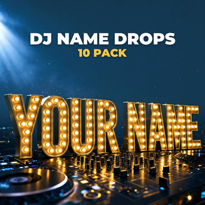 DJ Name Drops 10 pack cover, American male voice DJ drops by Music Radio Creative