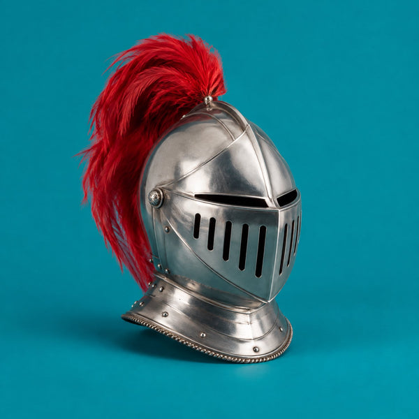 Hero and Heroin - royalty free cinematic music track, knight's helmet cover art by Music Radio Creative