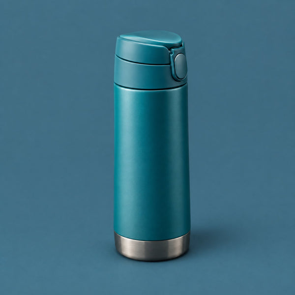 Commute - royalty free corporate music track, travel thermos cover art by Music Radio Creative
