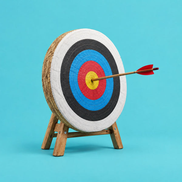 Laser Focus - royalty free nu-disco music track, archery target cover art by Music Radio Creative