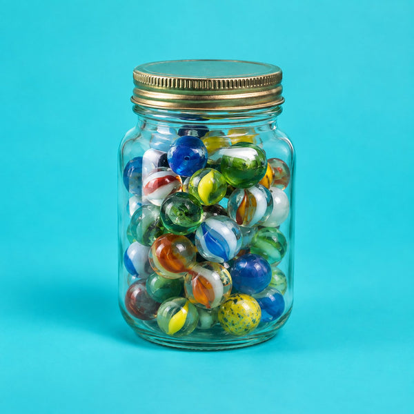 Positive Outcome - royalty free corporate music track, marbles jar cover art by Music Radio Creative