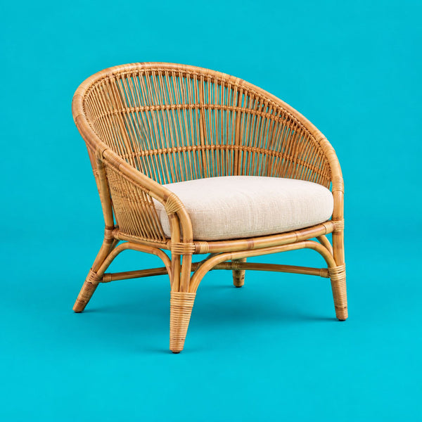 Sunset Lounge - royalty free lounge music track, rattan chair cover art by Music Radio Creative