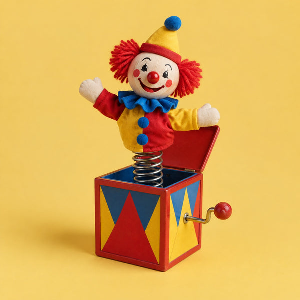 Crazy And Chances - royalty free drum and bass music track, jack-in-the-box cover art by Music Radio Creative