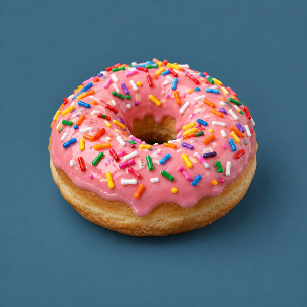 Happy O - royalty free electronic music track, doughnut cover art by Music Radio Creative