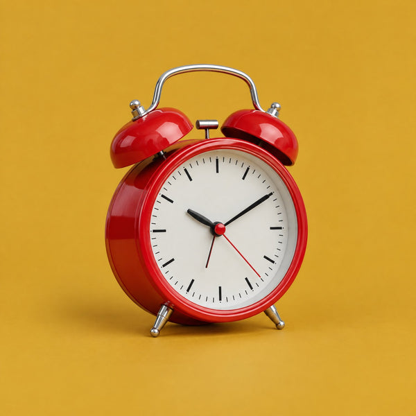 Make Me Do It - royalty free electronic music track, red alarm clock cover art by Music Radio Creative