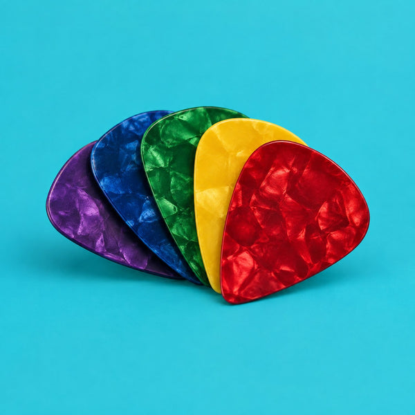 Hit The Guitar - royalty free rock music track, guitar picks cover art by Music Radio Creative