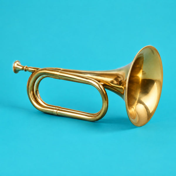 Jubilant Tune - royalty free upbeat pop music track, brass bugle cover art by Music Radio Creative