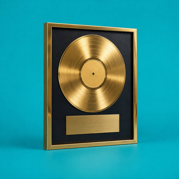 The Rock Star - royalty free rock music track, gold record award cover art by Music Radio Creative