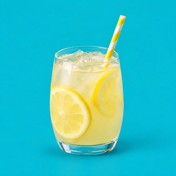Easy Going Beat - royalty free indie music track, glass of lemonade cover art by Music Radio Creative