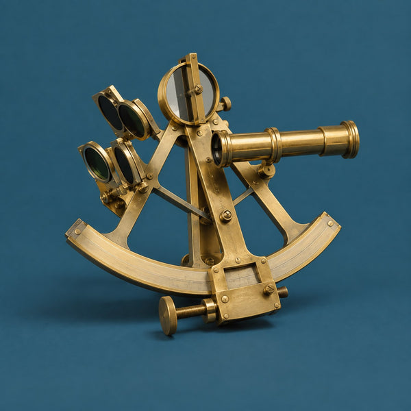 Track And Trace - royalty free Arabian music track, brass sextant cover art by Music Radio Creative