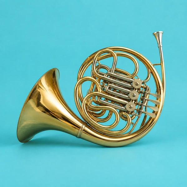Inspiring Bass - royalty free electronic music track, French horn cover art by Music Radio Creative