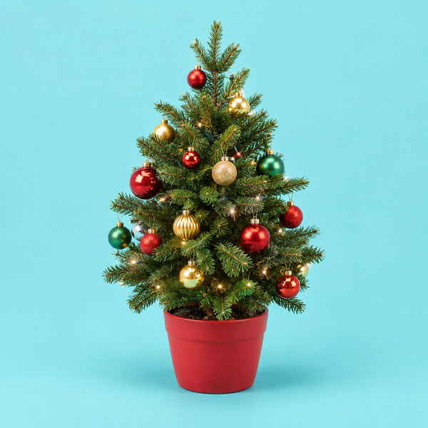 Joy To The World - royalty free holiday music track, mini Christmas tree cover art by Music Radio Creative
