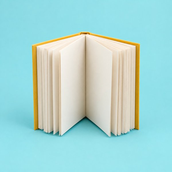 An open hardback book, representing audiobook narration